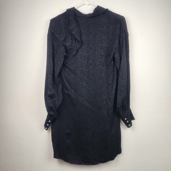 Just Cavalli Black Dress Long Sleeve V Neck Size 36 US Size Small NWT - Picture 5 of 10